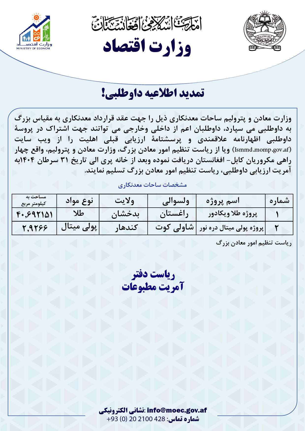 اعلان دعوت به داوطلبی
