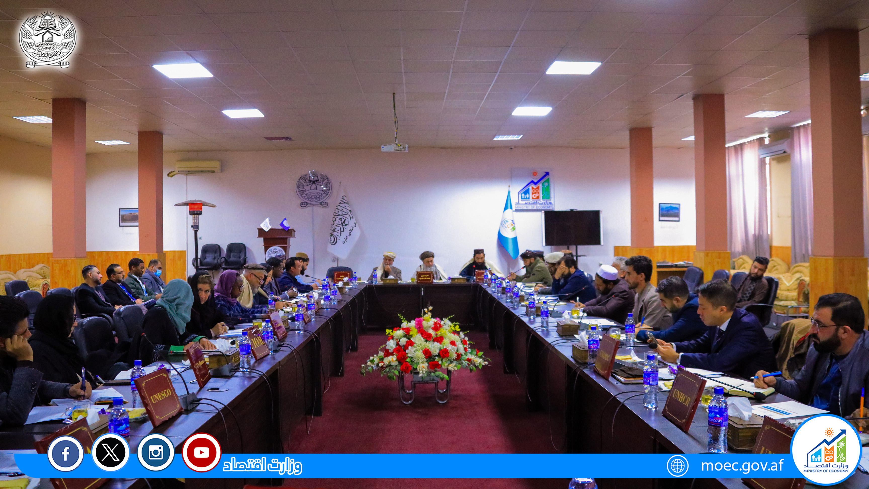 جلسه هم آهنگی وزارت اقتصاد، با ادارات سازمان ملل متحد به منظور موثریت در روند کمک های بشری و انکشافی ادارات سازمان ملل متحد در افغانستان و پیگیری فیصله جلسات قبلی برگذار گردید